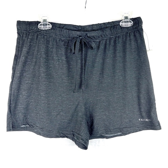 NWOT - Tahari Super Soft Drawstring Pajama Sleep Shorts Charcoal Gray Size Large - Picture 3 of 10
